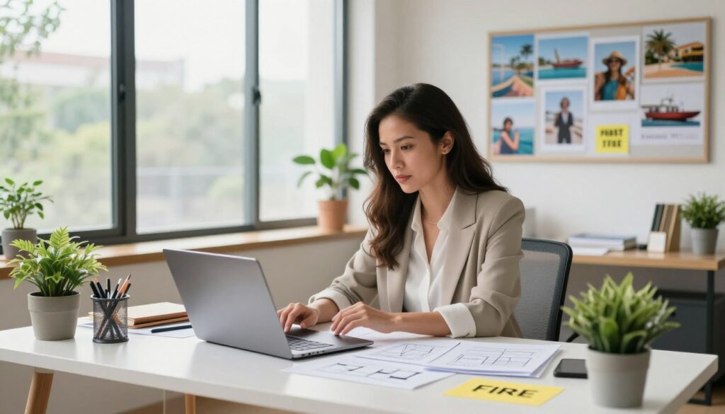 woman designing post-FIRE life achieving financial freedom