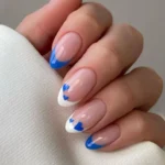 Blue and white nail designs for stylish moms