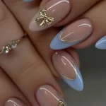 Blue Bow Elegance nail design tips for busy moms