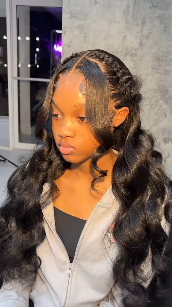 Body wave human hair wig for Black women, styled for natural, voluminous looks.