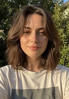 Brunette long bob hairstyles showcasing various chic styles and looks