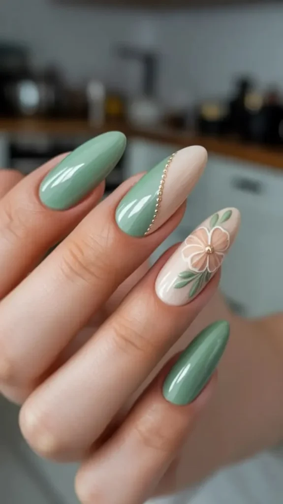 Chic spring nails with floral pastel designs for moms in 2026.