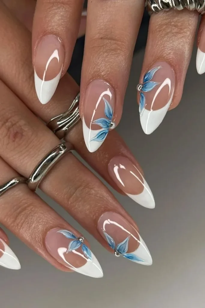 Chic summer wedding nails for brides and bridesmaids with elegant designs.