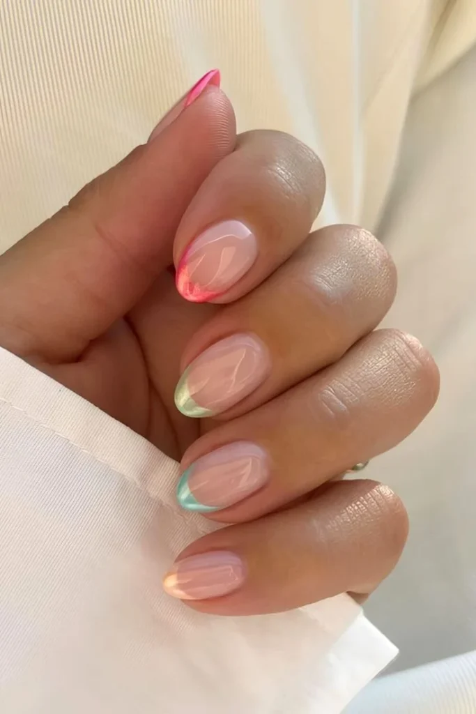 Stylish chrome French tip nails showcasing trendy designs for 2026.
