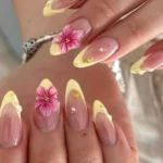 Cute yellow nail designs showcasing vibrant and fun manicure ideas.