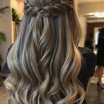 Elegant half up half down prom hairstyles for medium hair