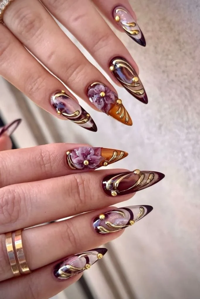 Fall nail designs ideas showcasing 43 cute styles for autumn.