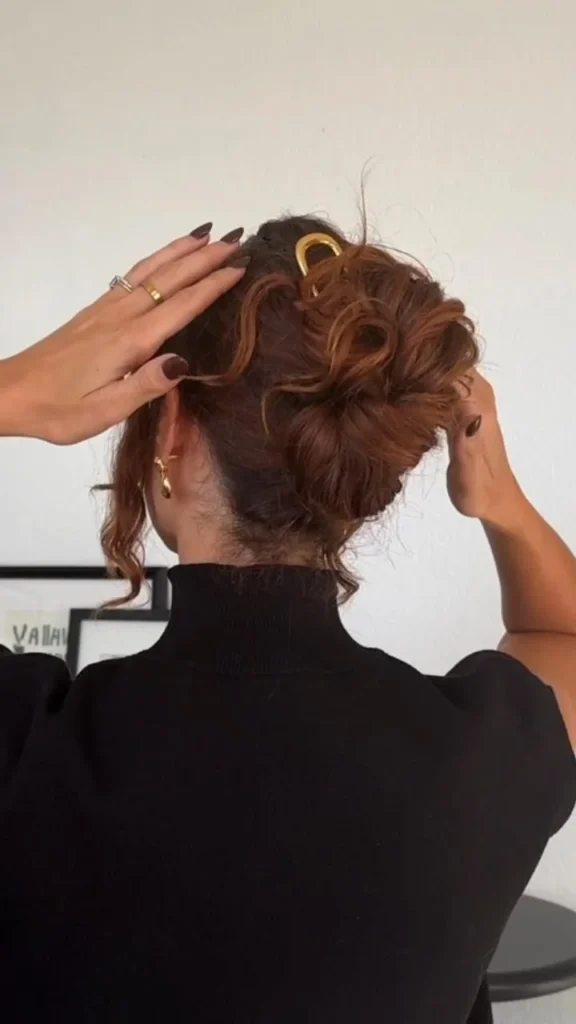 A beautiful curly faux French twist hairstyle tutorial step-by-step