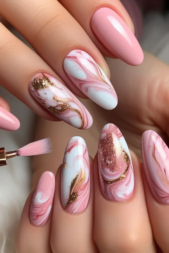 Creative pink nails design for a stylish manicure look