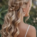 Elegant French braid with cascading waves tutorial steps