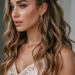 Romantic braided half-up curls hairstyle tutorial for busy moms