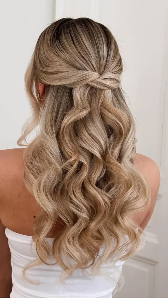 Sleek half up half down hairstyles for a chic and elegant look