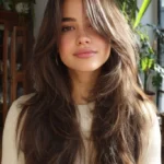 Stylish thick wavy haircut for women over 40 showcasing volume and elegance.