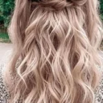 Trendy half up half down hairstyle with power twists for busy moms