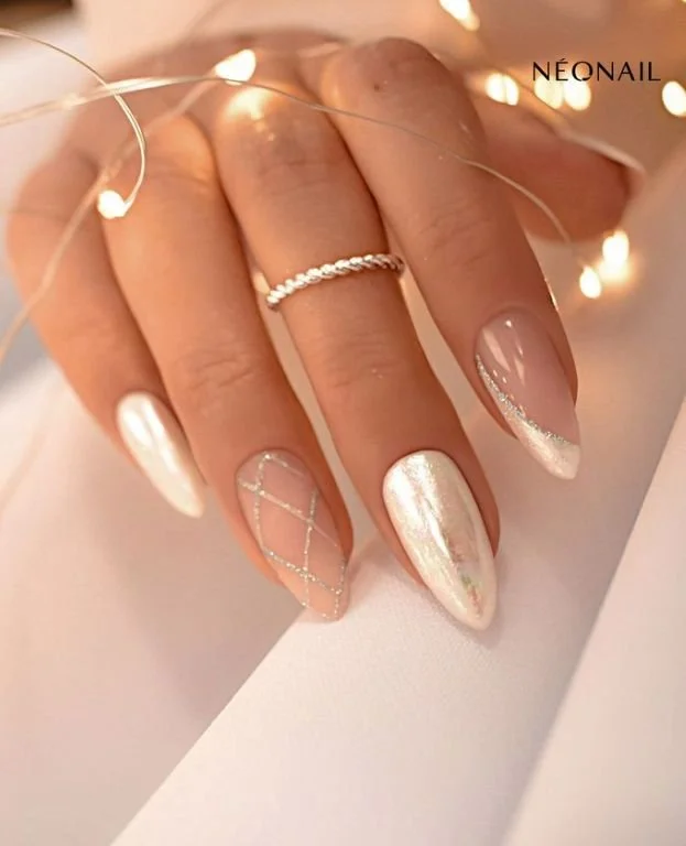 A collection of elegant bridal nails designs for every wedding style.