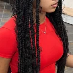 Elegant braided hairstyles for black women including box braids and cornrows.