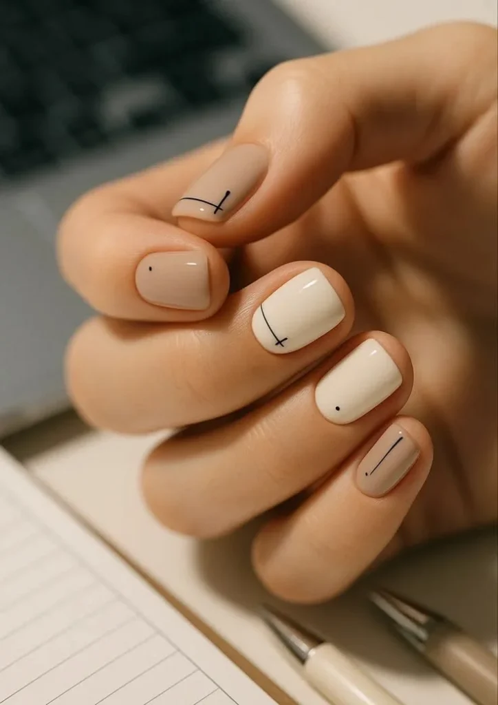 Chic short minimalist nail designs for moms, enhancing style and elegance.