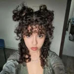 Curly hair styles featuring side bangs for medium and long hair