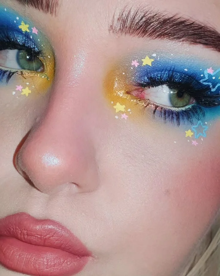 Easy drag makeup ideas showcasing funky and cute eye looks for moms.