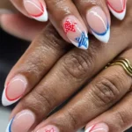 Creative Fourth of July nail ideas featuring red, white, and blue designs for Independence Day.