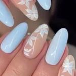 Elegant gel azul de uñas design for wedding and XV party nails