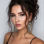 Gorgeous curly updo hairstyle for brides and bridesmaids with long hair.