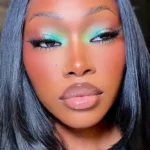 Creative pink and green makeup looks for natural eye makeup and prom styles