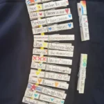 Hand painted clips with uplifting messages, ideal for closing bags and organizing.