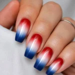 Patriotic nail design ideas for Fourth of July featuring red, white, and blue themes.