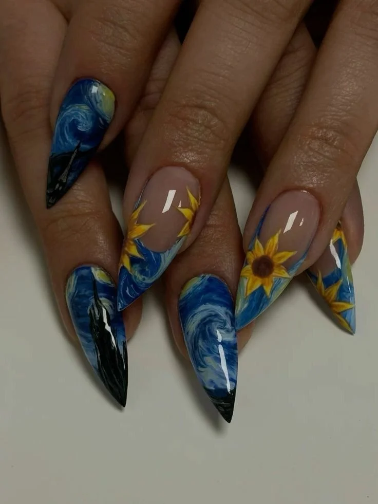 Beautiful fall nail designs perfect for moms to do at home during autumn.