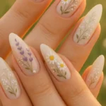 Elegant country wedding nails designed for a beautiful bride's special day.