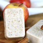 Homemade Apple Cinnamon Oatmeal Soap bars with natural ingredients