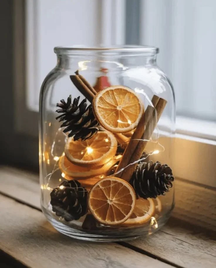 Decorative Christmas jars with lights for DIY holiday decor