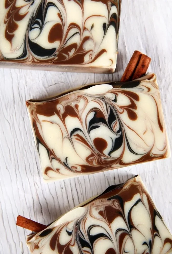 Homemade Cocoa Butter Cashmere cold process soap bars with natural ingredients.