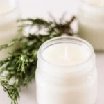 Soy rosemary mint candle providing cozy ambiance for busy moms.