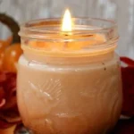 Homemade pumpkin spice soy candle for a cozy autumn ambiance