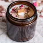 DIY wood wick candle with coconut oil for aromatherapy