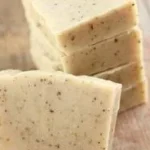 Homemade goat milk coffee soap with coffee scrub ingredients