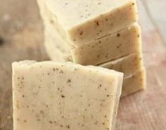 Homemade goat milk coffee soap with coffee scrub ingredients