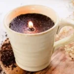 DIY coffee candles with whole coffee beans for a cozy atmosphere