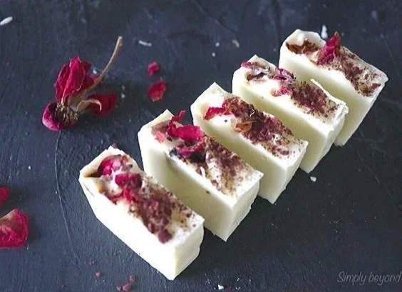 Homemade rose soap bars for soft skin and a natural glow