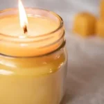 Homemade beeswax candle for cozy evenings