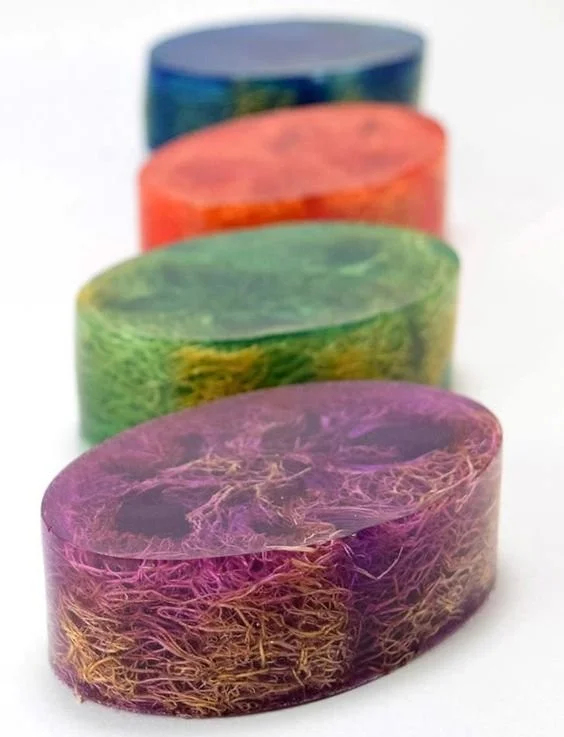 Loofah soap bars for daily skin exfoliation and softness.