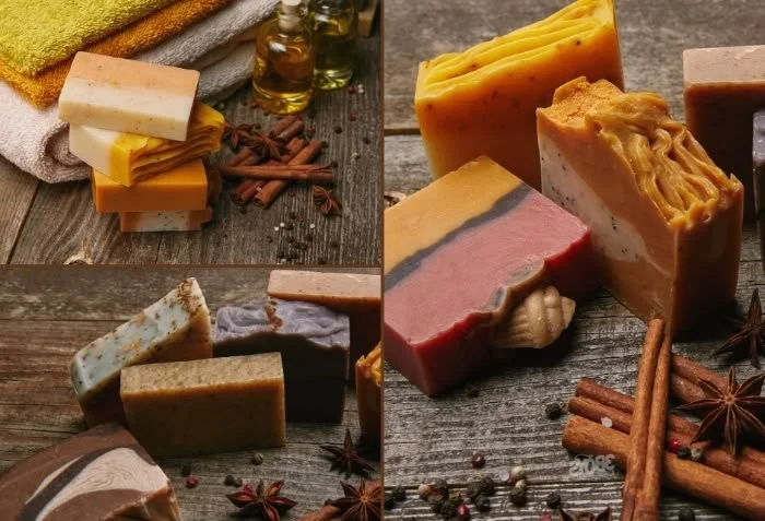 Homemade essential oil soap recipe for men with natural fragrances