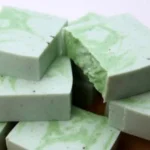 Homemade winter forest soap with fresh woodsy scents and natural ingredients