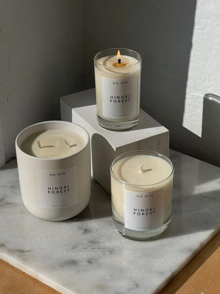 Hinoki Forest Candle in 11oz ceramic, bringing a calming ambiance to your home.