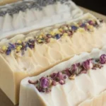 Handmade flower infused milk soap with natural ingredients