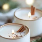 Homemade cozy candles with warm scents for a relaxing atmosphere