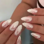 Elegant neutral nails ideas for weddings and makeup looks for moms