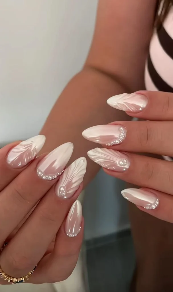 Elegant neutral nails ideas for weddings and makeup looks for moms